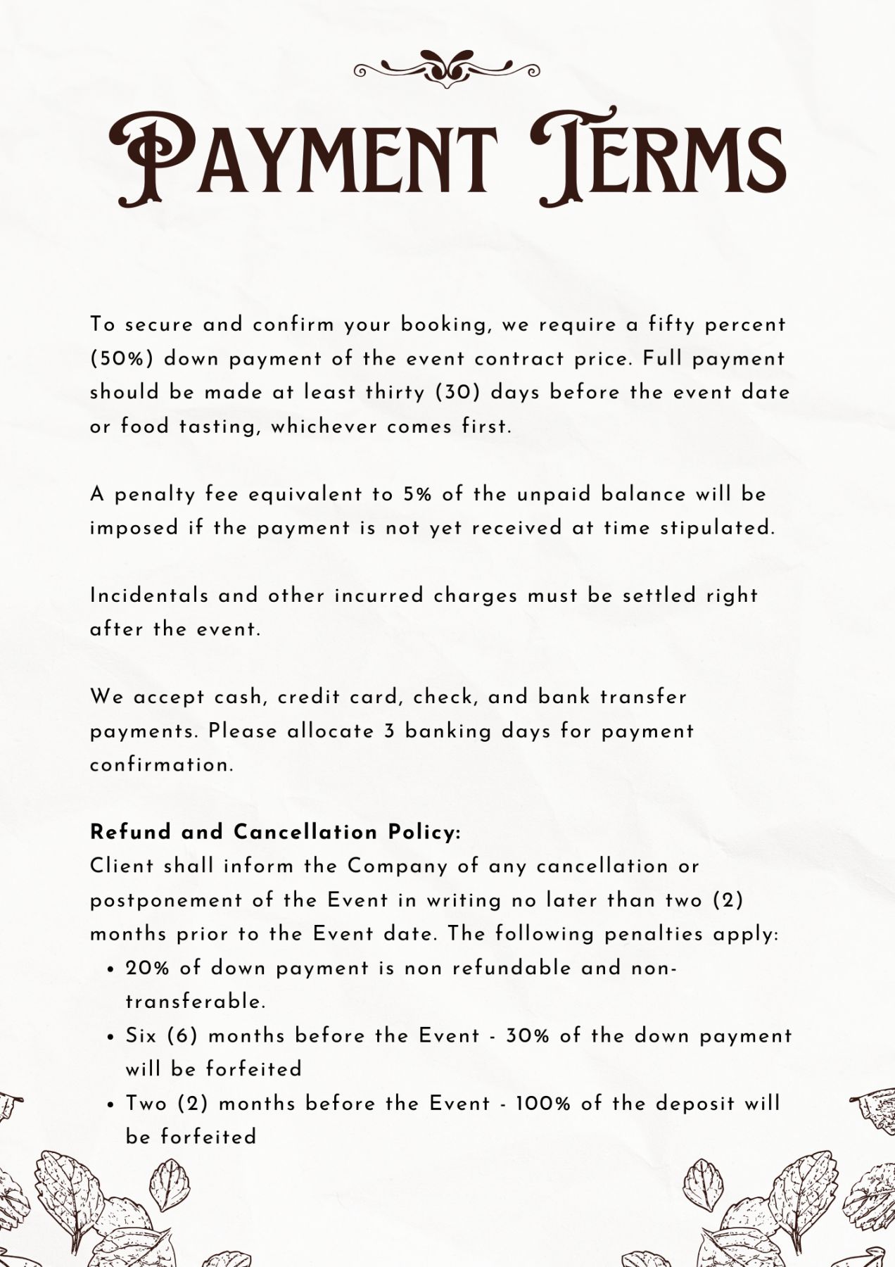 Payment Terms
